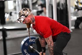 Ragnar dead lifting some weight.